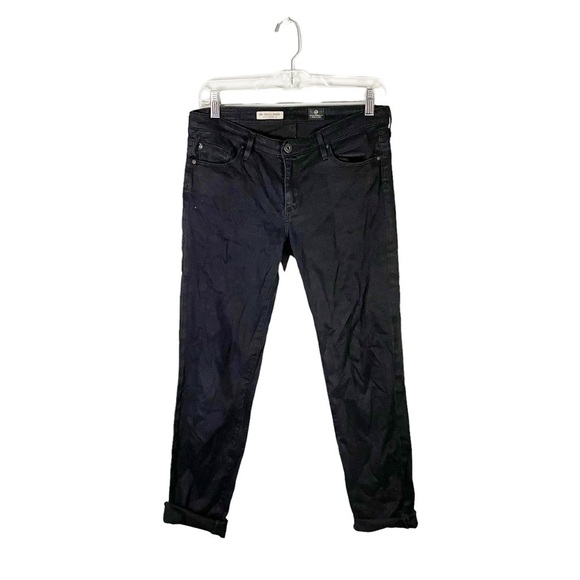 Ag Adriano Goldschmied Denim - AG Adriano Goldschmied The Stevie Ankle Slim Straight Leg Black Skinny Jeans 28